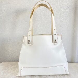 Lamarthe Paris White Leather Structured Tote